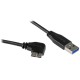 StarTech.com Cable delgado de 0,5m Micro USB 3.0 acodado a la derecha a USB A USB3AU50CMRS